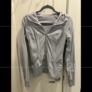 Lululemon tight zip up light blue/gray jacket size S